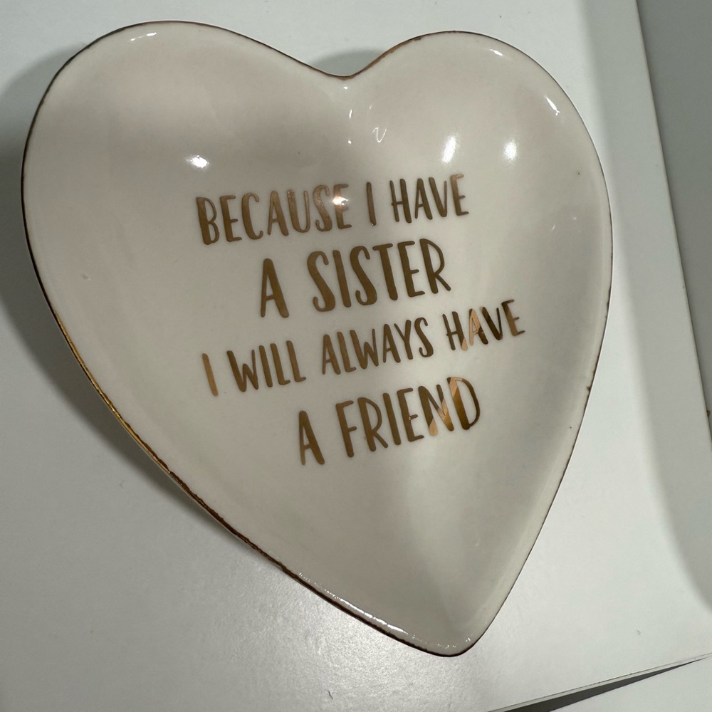 Francesca's Cream Heart-Shaped Jewelry Holder or Decorative Piece